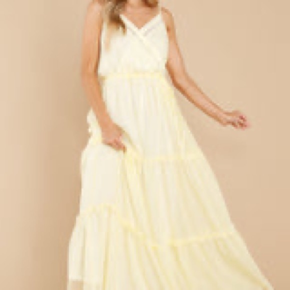 Living the Dream Yellow and White Stripe Maxi Dress - Picture 3 of 3